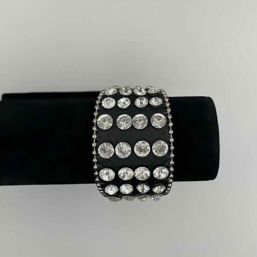 Rhinestone Encrusted Cuff Bracelet - Picture 4 of 10